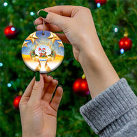 Marshall Islands Christmas Ceramic Ornament Seashell Santa Beach Vibes - Polynesian Pride