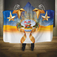 Marshall Islands Christmas Hooded Blanket Seashell Santa Beach Vibes LT05 - Polynesian Pride