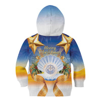 Marshall Islands Christmas Kid Hoodie Seashell Santa Beach Vibes LT05 - Polynesian Pride