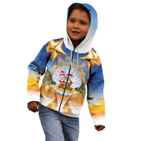 Marshall Islands Christmas Kid Hoodie Seashell Santa Beach Vibes LT05 - Polynesian Pride