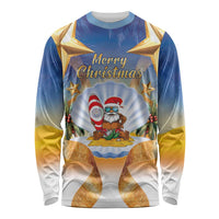 Marshall Islands Christmas Long Sleeve Shirt Seashell Santa Beach Vibes LT05 Unisex Navy - Polynesian Pride