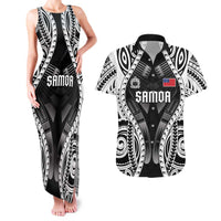 Personalised Remember Samoa Black Saturday Couples Matching Tank Maxi Dress and Hawaiian Shirt Samoa Mo Samoa - Polynesian Pride