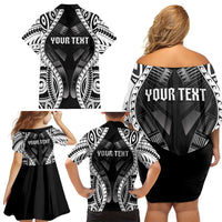 Personalised Remember Samoa Black Saturday Family Matching Off Shoulder Short Dress and Hawaiian Shirt Samoa Mo Samoa - Polynesian Pride