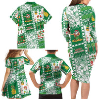 Norfolk Island Christmas Family Matching Long Sleeve Bodycon Dress and Hawaiian Shirt Festive Beach Vibes LT05 - Polynesian Pride
