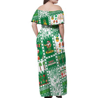 Norfolk Island Christmas Family Matching Off Shoulder Maxi Dress and Hawaiian Shirt Festive Beach Vibes LT05 - Polynesian Pride