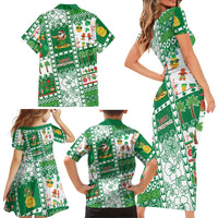 Norfolk Island Christmas Family Matching Short Sleeve Bodycon Dress and Hawaiian Shirt Festive Beach Vibes LT05 - Polynesian Pride