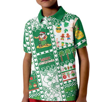 Norfolk Island Christmas Kid Polo Shirt Festive Beach Vibes LT05 Kid Green - Polynesian Pride