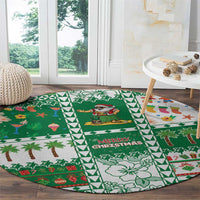 Norfolk Island Christmas Round Carpet Festive Beach Vibes - Polynesian Pride