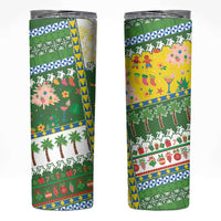 Pitcairn Islands Christmas Skinny Tumbler Festive Beach Vibes - Polynesian Pride
