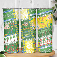 Pitcairn Islands Christmas Skinny Tumbler Festive Beach Vibes - Polynesian Pride