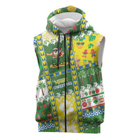 Pitcairn Islands Christmas Sleeveless Zip Hoodie Festive Beach Vibes - Polynesian Pride