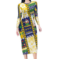 Tokelau Christmas Family Matching Long Sleeve Bodycon Dress and Hawaiian Shirt Festive Beach Vibes LT05 Mom's Dress Colorful - Polynesian Pride