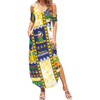 Tokelau Christmas Family Matching Summer Maxi Dress and Hawaiian Shirt Festive Beach Vibes LT05 Mom's Dress Colorful - Polynesian Pride