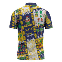 Tokelau Christmas Zipper Polo Shirt Festive Beach Vibes - Polynesian Pride