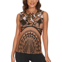 Polynesia Maui Tattoo Inspired Cosplay Costume Women Sleeveless Polo Shirt