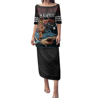 Hawaii Ikaika Family Matching Puletasi and Hawaiian Shirt Hawaiian Mythic Koa Tribal Warrior