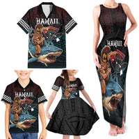 Hawaii Ikaika Family Matching Tank Maxi Dress and Hawaiian Shirt Hawaiian Mythic Koa Tribal Warrior LT05 - Polynesian Pride
