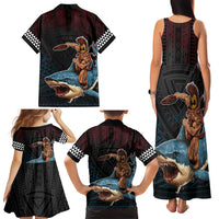 Hawaii Ikaika Family Matching Tank Maxi Dress and Hawaiian Shirt Hawaiian Mythic Koa Tribal Warrior LT05 - Polynesian Pride