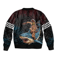 Hawaii Ikaika Sleeve Zip Bomber Jacket Hawaiian Mythic Koa Tribal Warrior