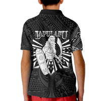 Philippines Tribal Kid Polo Shirt King Lapu Lapu Black Version