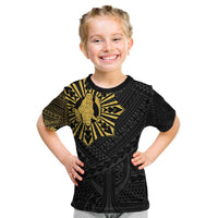 Philippines Tribal Kid T Shirt King Lapu Lapu Gold Version