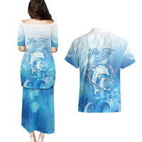 Mother's Love Is Deeper Than Ocean Couples Matching Puletasi and Hawaiian Shirt Polynesian Style