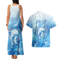 Mother's Love Is Deeper Than Ocean Couples Matching Tank Maxi Dress and Hawaiian Shirt Polynesian Style