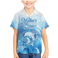 Mother's Love Is Deeper Than Ocean Family Matching Mermaid Dress and Hawaiian Shirt Polynesian Style LT05 Son's Shirt Blue - Polynesian Pride