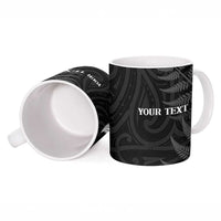 Personalised New Zealand Chur Bro Ceramic Mug Maori Koru With Silver Fern