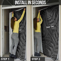 Personalised New Zealand Chur Bro Door Cover Maori Koru With Silver Fern