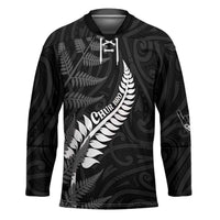 Personalised New Zealand Chur Bro Hockey Jersey Maori Koru With Silver Fern