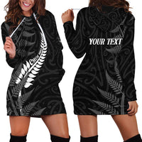 Personalised New Zealand Chur Bro Hoodie Dress Maori Koru With Silver Fern