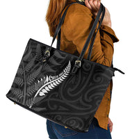 New Zealand Chur Bro Leather Tote Bag Maori Koru With Silver Fern