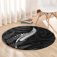 New Zealand Chur Bro Round Carpet Maori Koru With Silver Fern