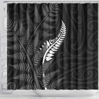 New Zealand Chur Bro Shower Curtain Maori Koru With Silver Fern