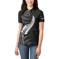 Personalised New Zealand Chur Bro Women Polo Shirt Maori Koru With Silver Fern