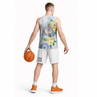Northern Mariana Islands Chamorro Basketball Jersey Plumeria Curves Style White Version