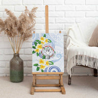 Northern Mariana Islands Chamorro Canvas Wall Art Plumeria Curves Style White Version