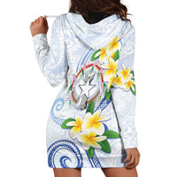 Northern Mariana Islands Chamorro Hoodie Dress Plumeria Curves Style White Version