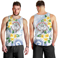 Northern Mariana Islands Chamorro Men Tank Top Plumeria Curves Style White Version