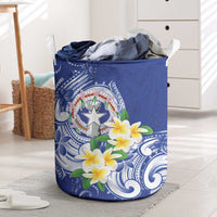 Northern Mariana Islands Laundry Basket Polynesian Pattern With Frangipani