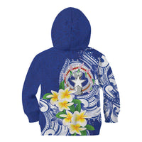 Northern Mariana Islands Kid Hoodie Polynesian Pattern With Frangipani