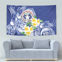 Northern Mariana Islands Tapestry Polynesian Pattern With Frangipani