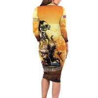 Hawaii Memorial Day Family Matching Long Sleeve Bodycon Dress and Hawaiian Shirt Remember Their Sacrifice