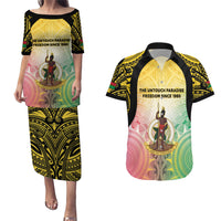 Vanuatu Independence Day Couples Matching Puletasi and Hawaiian Shirt The Untouched Paradise LT05 Colorful - Polynesian Pride