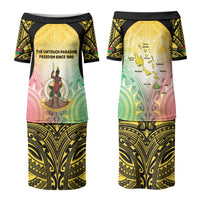 Vanuatu Independence Day Couples Matching Puletasi and Hawaiian Shirt The Untouched Paradise LT05 - Polynesian Pride