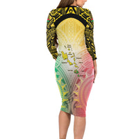 Vanuatu Independence Day Long Sleeve Bodycon Dress The Untouched Paradise LT05 - Polynesian Pride
