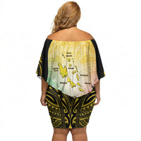 Vanuatu Independence Day Off Shoulder Short Dress The Untouched Paradise LT05 - Polynesian Pride