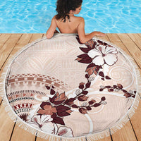 Bula Fiji Language Week Beach Blanket Fijian Tapa Pattern With Tagimoucia Flower