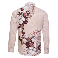 Bula Fiji Language Week Family Matching Off The Shoulder Long Sleeve Dress and Hawaiian Shirt Fijian Tapa Pattern With Tagimoucia Flower LT05 - Polynesian Pride
